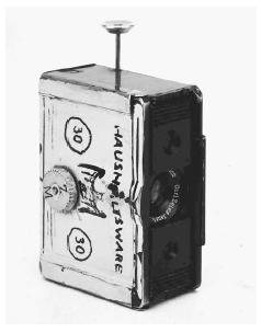 A circa 1938 top secret spy camera made to resemble a contemporary German matchbox. AP/WIDE WORLD PHOTOS.