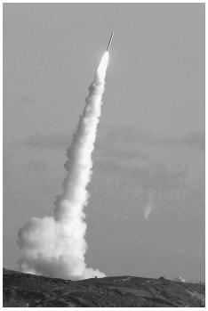 Israel launched the Ofek-5 spy satellite at a coastal air force base south of Tel Aviv in 2002 to exted its ability to monitor developments in the region. AP/WIDE WORLD PHOTOS.